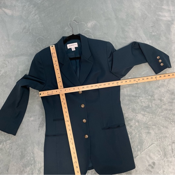 Liz Claiborne Jacket Women’s Green Long Sleeve Four Button Three Pocket Front - Picture 7 of 8